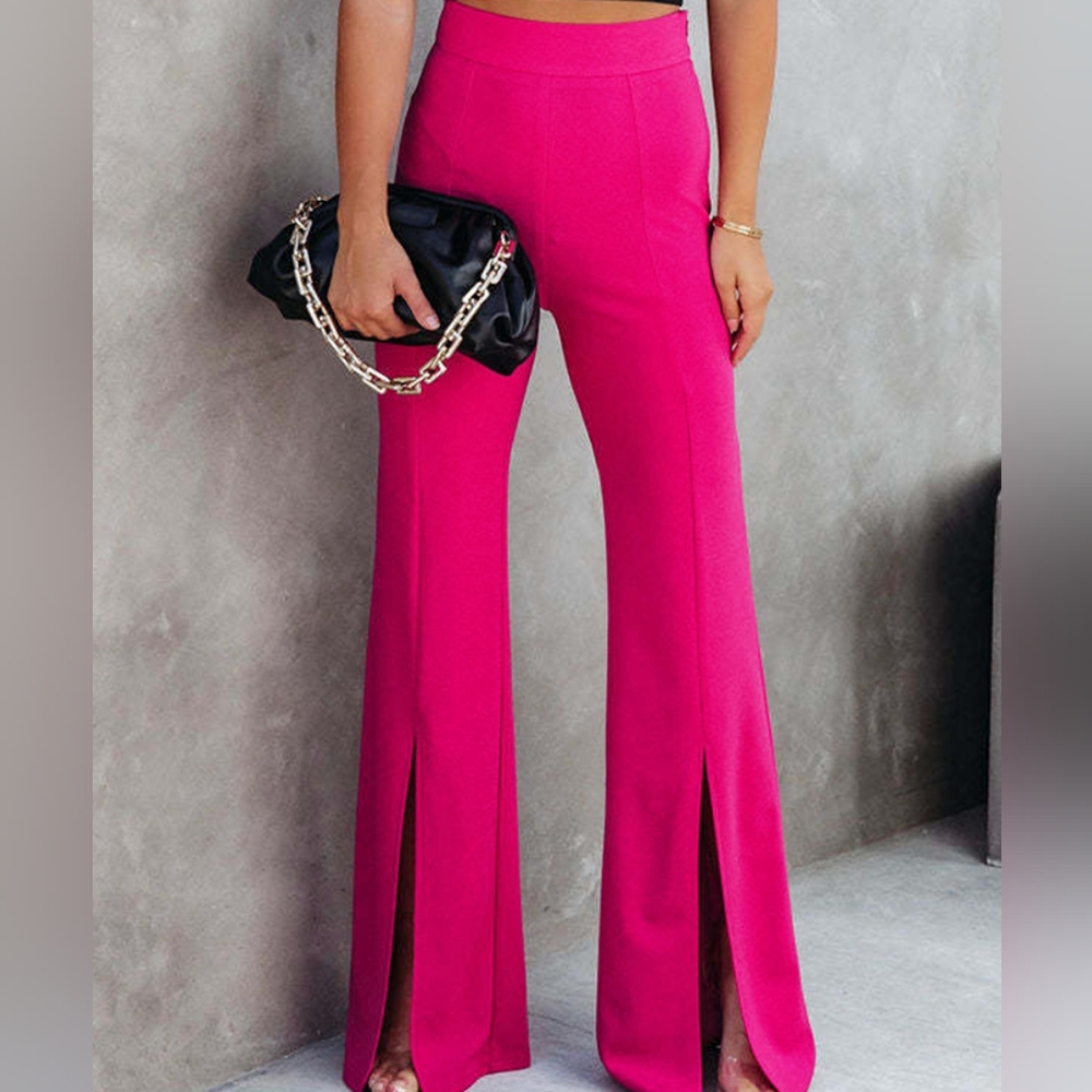 Pink High-Waisted Pants